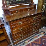 A late Victorian walnut dressing chest, on bracket feet, W115cm