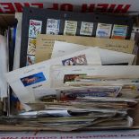 A boxful of various stamps, including First Day Covers