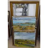 John Poole, 10 oils on canvas, impressionist landscape scenes, mostly framed