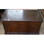 A stained pine blanket chest, W88cm