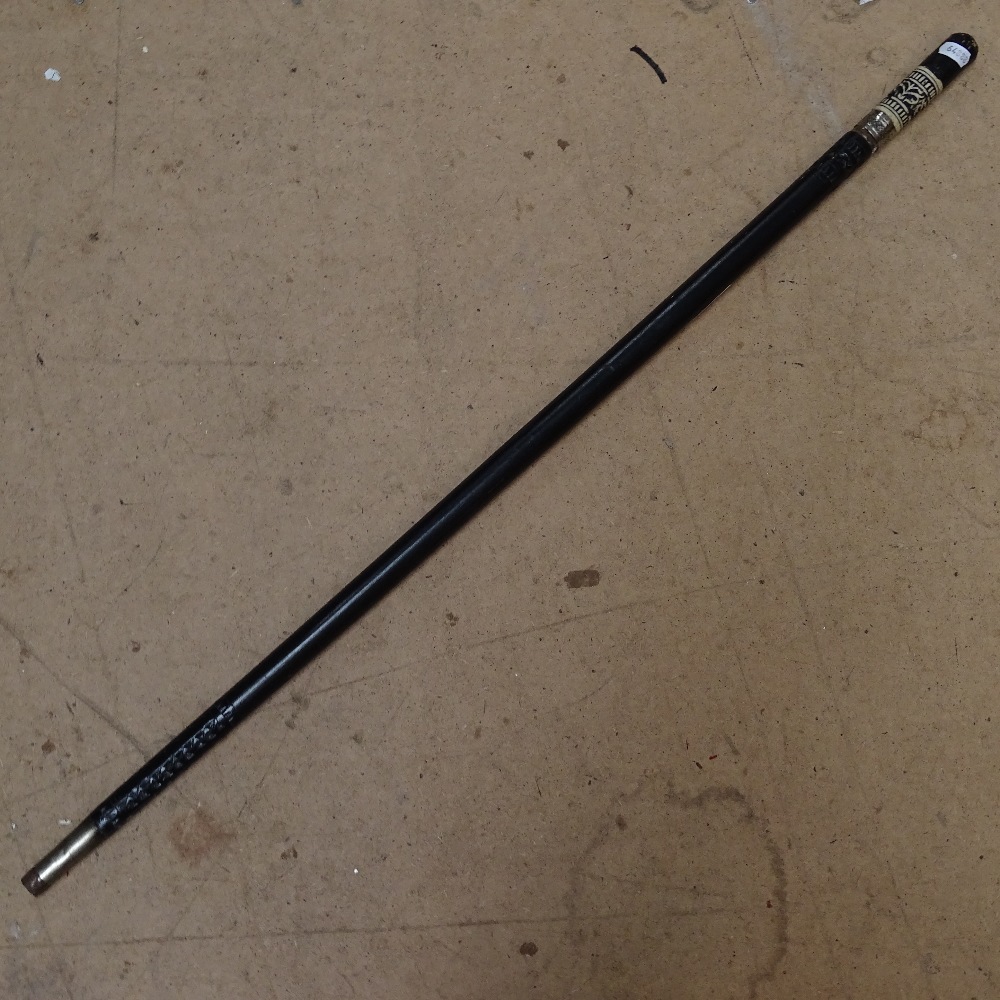 A bone-mounted ebonised sword stick - Image 2 of 2