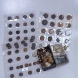 A collection of 18th century to 20th century coins, including some silver