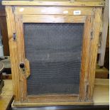 An Antique pine-framed meat safe