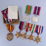 4 Second World War military Stars, including Africa and Italy, and 3 other medals