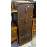 A Vintage Globe Wernicke stained wood 4-drawer filing chest, W45cm, H140cm