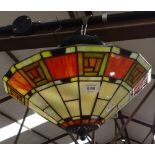 A Tiffany style leadlight ceiling light bowl
