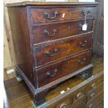 A small Georgian mahogany chest of 4 drawers on bracket feet, W66cm, H74cm