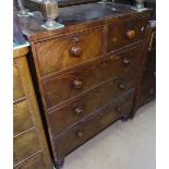 A 19th century mahogany 5-drawer chest on bun feet, W95cm, H118cm