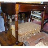 A 19th century mahogany Pembroke table, with single frieze drawer, on ring turned legs, W71cm, H65cm