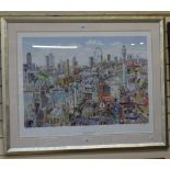 Martin Stuart Moore, limited edition coloured print, Golden Jubilee London, pencil signed and