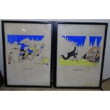 Moysey, a set of 9 original ink/watercolour advertising designs for an insurance company, all