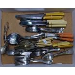 A box of plated cutlery