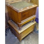 A Victorian mahogany step commode, and a Victorian satin-walnut commode