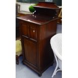 An Edwardian mahogany music cabinet, with single panelled door, W53cm