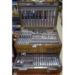 An Edwardian 120-piece canteen of cutlery for 12 people, including fish service and carving set,