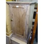 A stained pine bedside cupboard, and another (2)