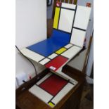 A painted zig-zag chair, in the manner of Gerrit Rietveld