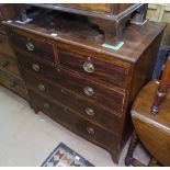 A Regency mahogany 5-drawer chest, on splayed bracket feet, W105cm, H106cm