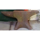 A cast-iron forge anvil, W72cm, H32cm