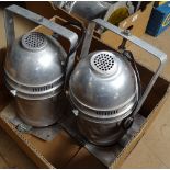 A pair of Sky Tech industrial lamps, height 41cm