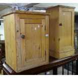 2 polished pine bedside cupboards