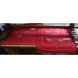 2 similar Native American red ground rugs, 94cm x 68cm