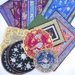 25 Chinese embroidered panels, sleeves etc