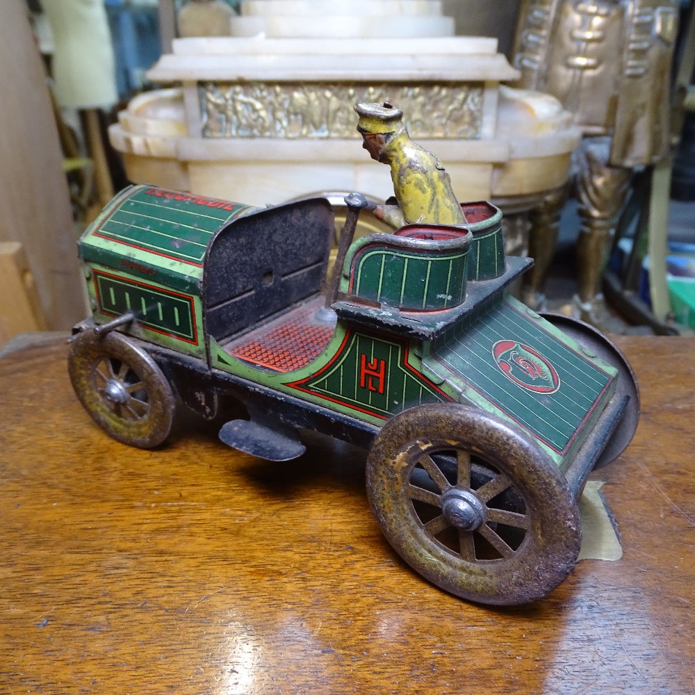 An Antique tinplate clockwork Veteran car, Britain's soldiers, and other diecast animals, cart etc - Image 5 of 8