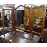 A mahogany-framed 3-fold dressing table mirror