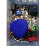 A large mixed box of costume jewellery
