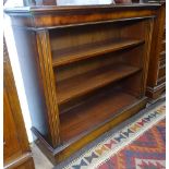 A reproduction mahogany open bookcase, W100cm, H90cm
