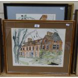 Sheeran, pair of serigraphs, both signed and dated, framed, together with a modern Continental oil