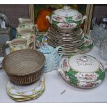Dinner service, a crinoline lady teapot, a Hastings Pottery bowl etc