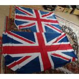 2 Vintage cotton Union Jacks, length 180cm approx