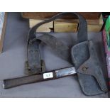 A Vintage fireman's axe, and leather holster with belt