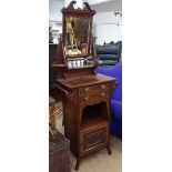 A late Victorian mahogany gentleman's dressing table, with swing mirror, and drawers and cupboard