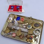 Regimental and other badges, cufflinks etc