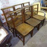 A set of 6 Vintage elm-seated Sunday School chairs