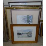 Robert Mackechnie, 7 watercolours, landscape scenes, pencil signed, together with a similar