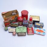 Friction Scottie, Vintage miniature tins, pillar box money boxes etc