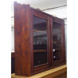 A Victorian mahogany hanging cabinet, with 2 glazed doors, W72cm, H70cm