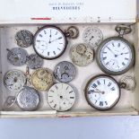 3 pocket watches and miscellaneous movements