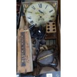 A clock dial, irons, a pulley etc