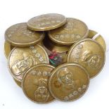 A set of 10 Chinese brass buttons, 3cm