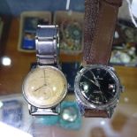 A gent's chrome-cased Services wristwatch with date aperture, and a gent's chrome-cased Movado