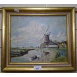 Sullivan Pugh, oil on canvas, Cley Mill Norfolk, signed, 9.5" x 11.5", framed