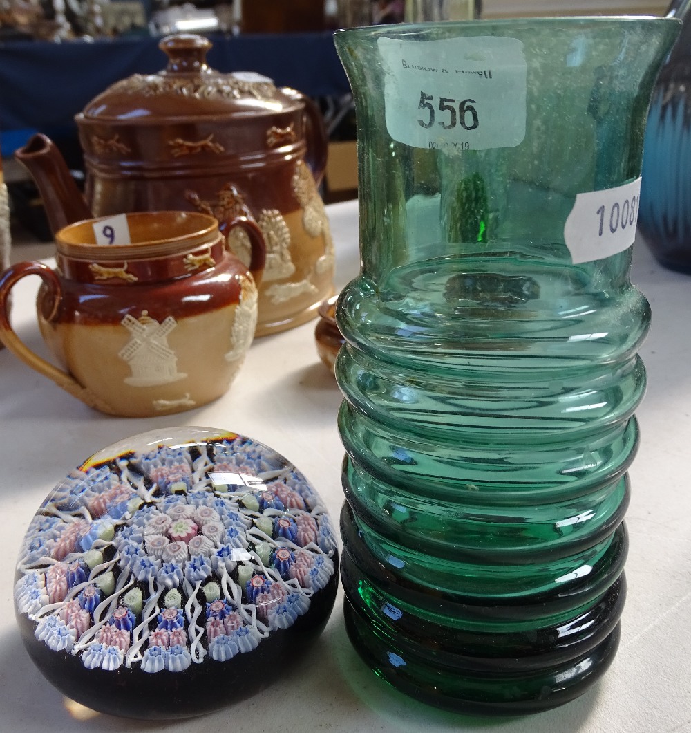 A Perthshire Millefiori paperweight, an Art glass pot, vase and goblet - Image 2 of 2