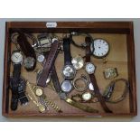 A collection of gents and ladies wristwatches
