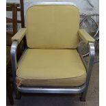 A 1950s American tempered aluminium lounge chair, by US chaircraft for the United States Army