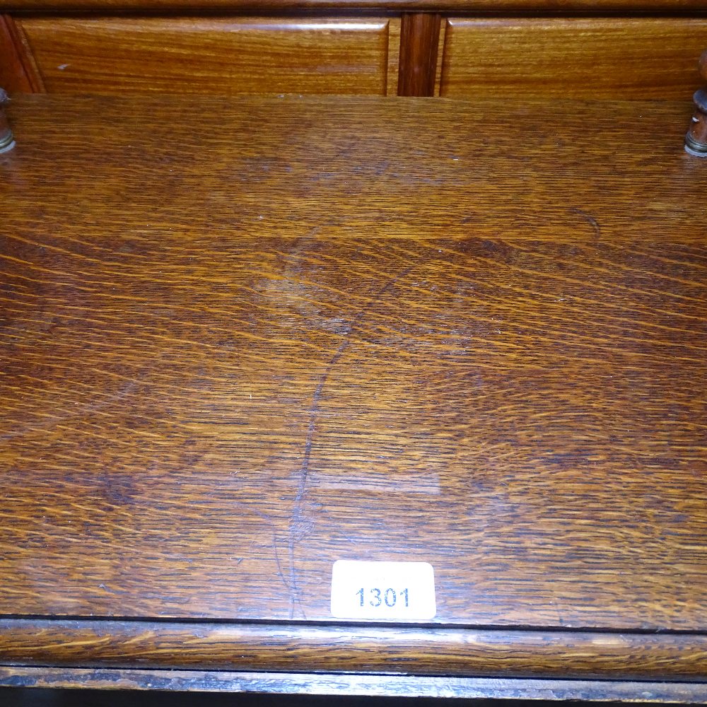 An oak oval gateleg table, with barley twist legs, W75cm - Image 2 of 2